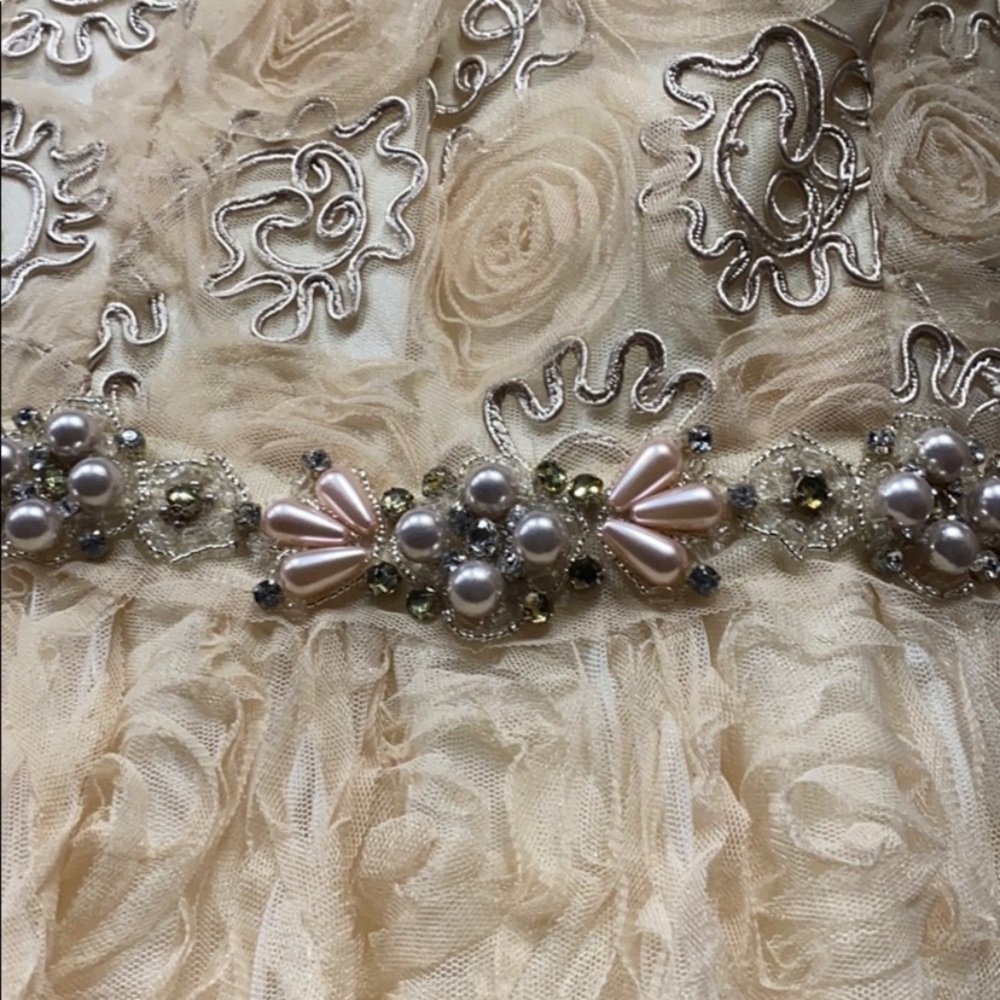 Adrianna Papell strapless rosette ball Gown - Picture 15 of 16